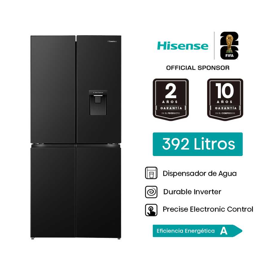 Refrigeradora 392L French door inverter RQ3P431NMBA Hisense