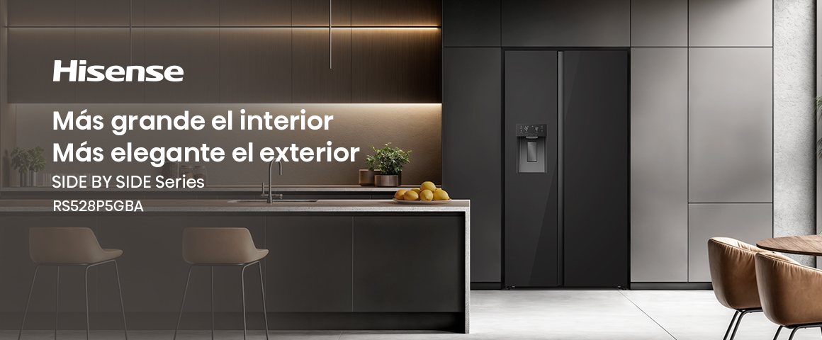 Refrigeradora 506L Side by Side RS528P5GBA Hisense