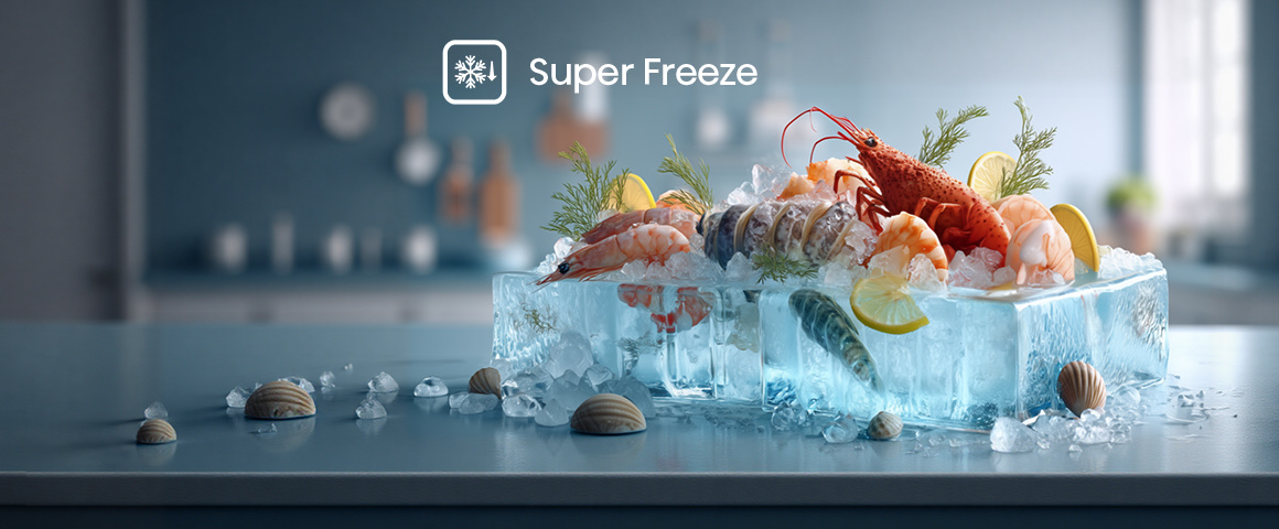 Super Freeze es la tecnología que rápidamente reduce la temperatura y congela los alimentos mucho más rápido de lo ha…