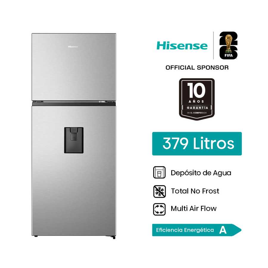 Refrigeradora 379L Top mount inverter RT3N375NMCA Hisense