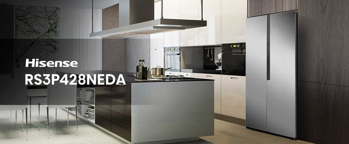 Refrigeradora 428L Side by Side inverter RS3P428NEDA Hisense