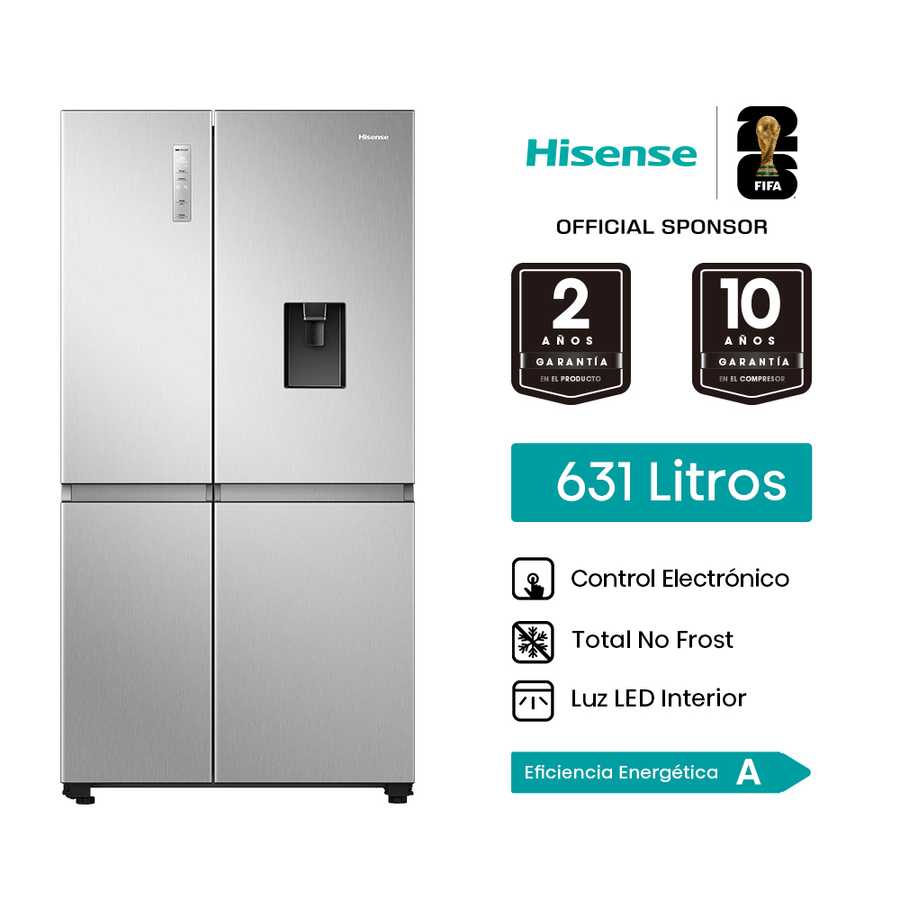 Refrigeradora 631L Side by Side inverter RS5P668NMCA Hisense