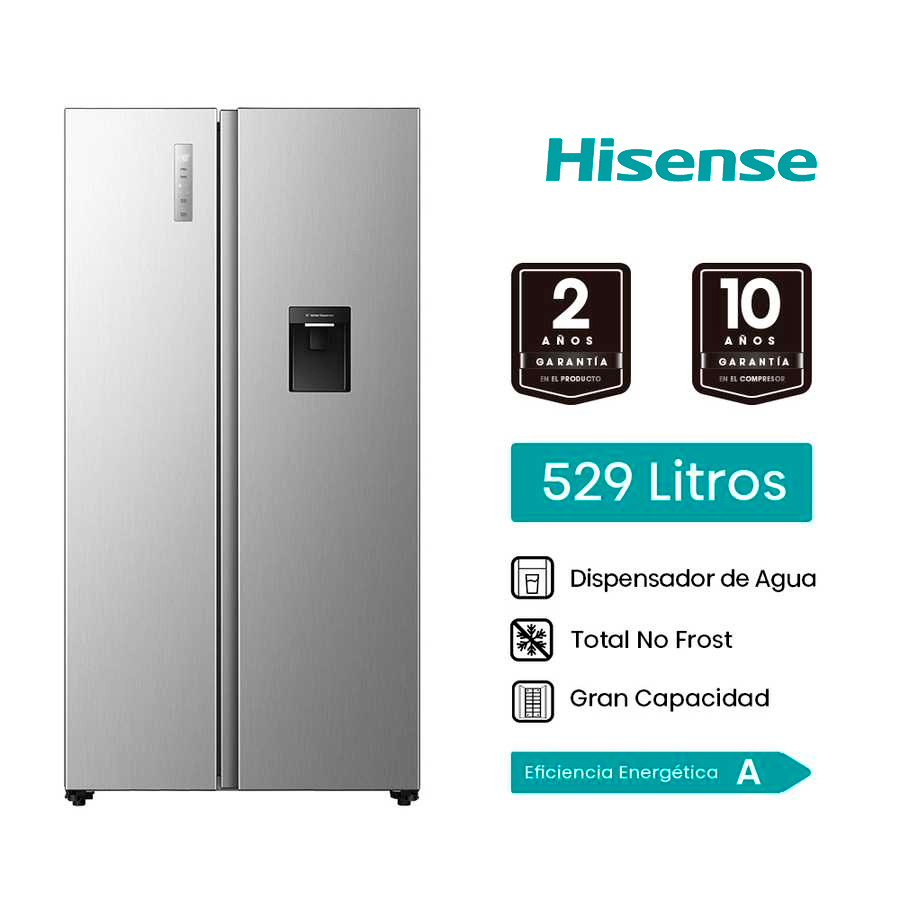Refrigeradora 529L Side by Side inverter RS3P558NMCA Hisense