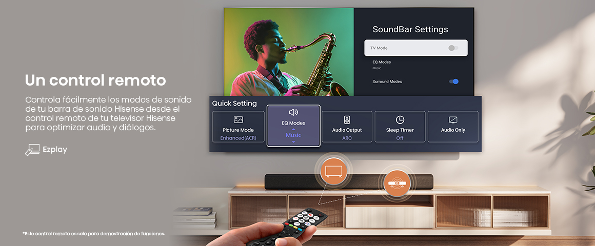 Puedes usarlo con el control de tu TV Hisense