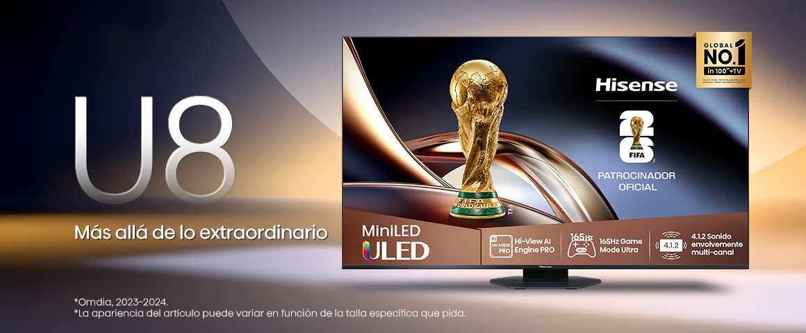 Televisor Hisense MiniLED QD 165hz 65" Uhd Smart Google TV 65U8QG