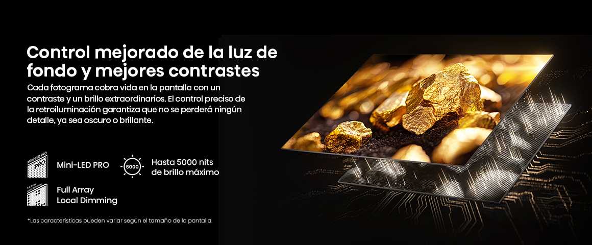Control mejorado de la luz de fondo y mejores contrastes