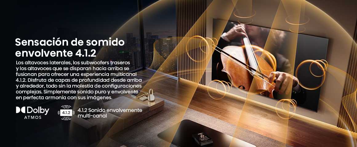 Sensaci&oacute;n de sonido envolvente 4.1.2