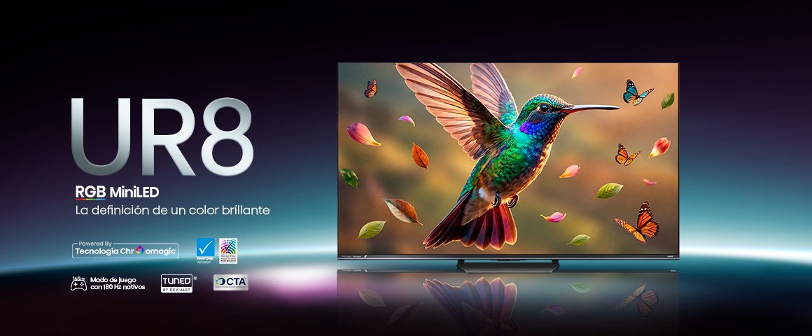 Televisor Hisense MiniLED QD 180hz 55" Uhd Smart Google TV 55UR8SG