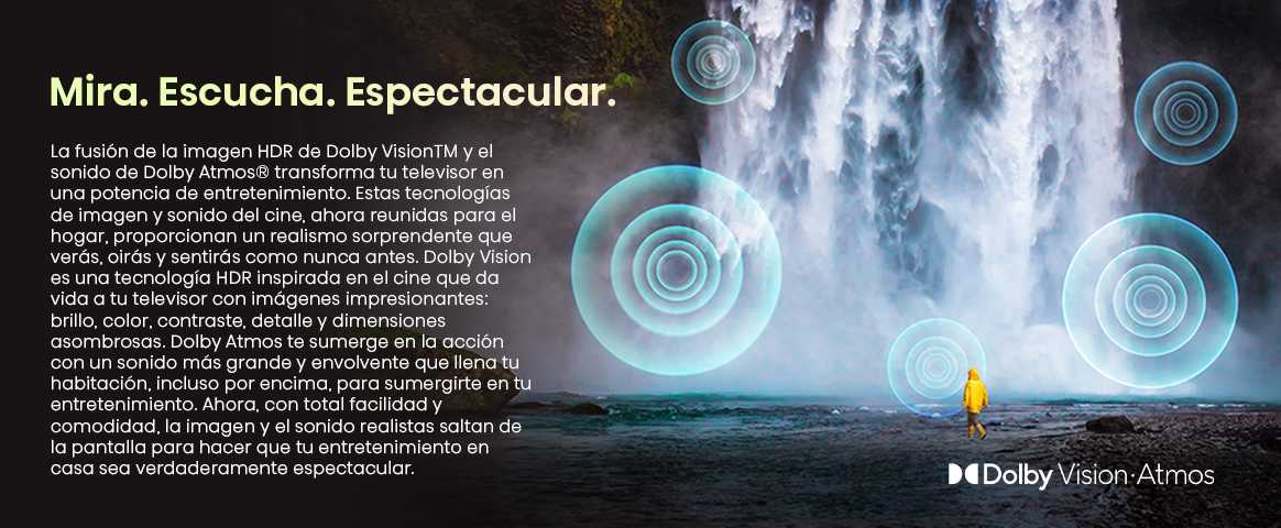 Sumérgete en cada escena, teniendo una experiencia de imagen y sonido tan envolvente que te sentirás co…