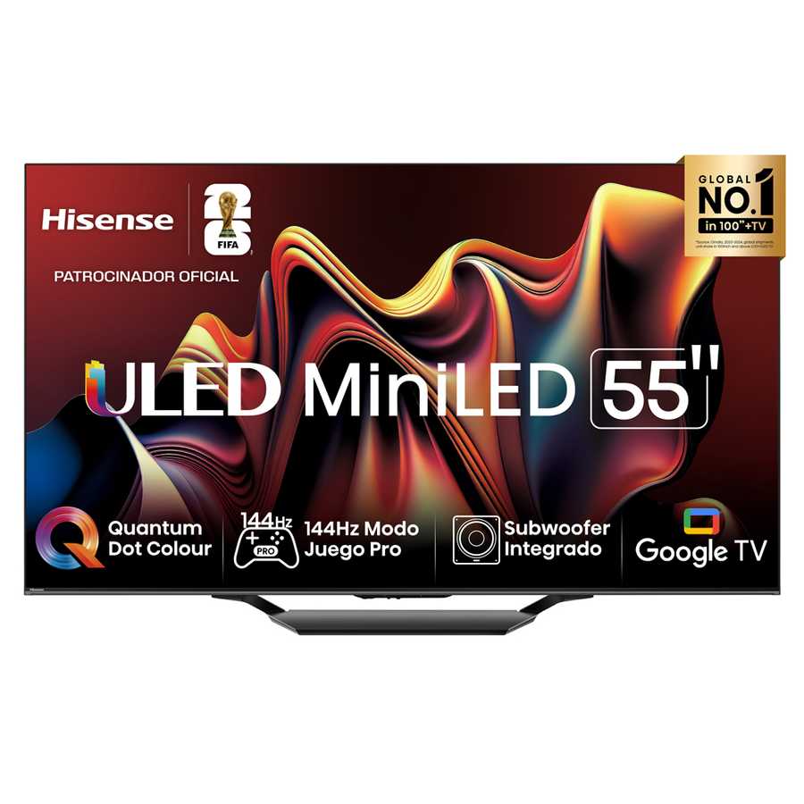 Televisor Hisense Hi-QLED MiniLED 55" 4K Google TV 55U7N (2024)