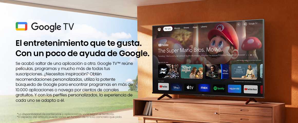 Entretenimiento organizado, con ayuda de Google. Google TV re&uacute;ne tus pel&iacute;culas, series y canales favori…