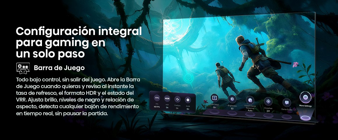 Configuraci&oacute;n integral para gaming en un solo paso. Abre la Barra de Juego y ajusta brillo, HDR y VRR sin paus…