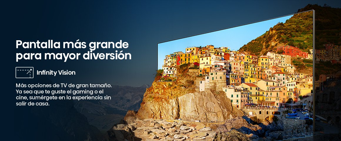 Pantalla m&aacute;s grande para mayor diversi&oacute;n. Infinity Vision para una experiencia inmersiva y cinematogr&a…