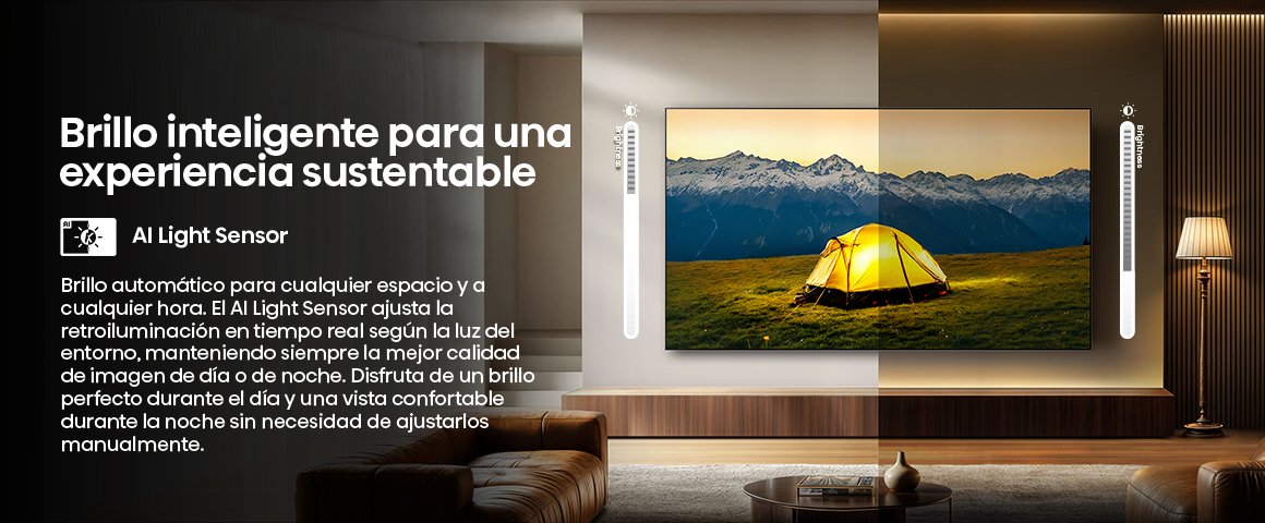 Brillo inteligente para una experiencia sustentable. El AI Light Sensor ajusta la retroiluminaci&oacute;n seg&uacute;…