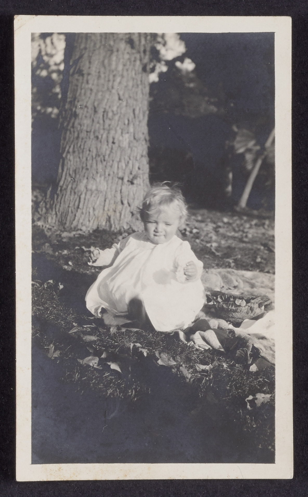 Sally Patterson playing on the lawn, 1915 (Internet Archive)