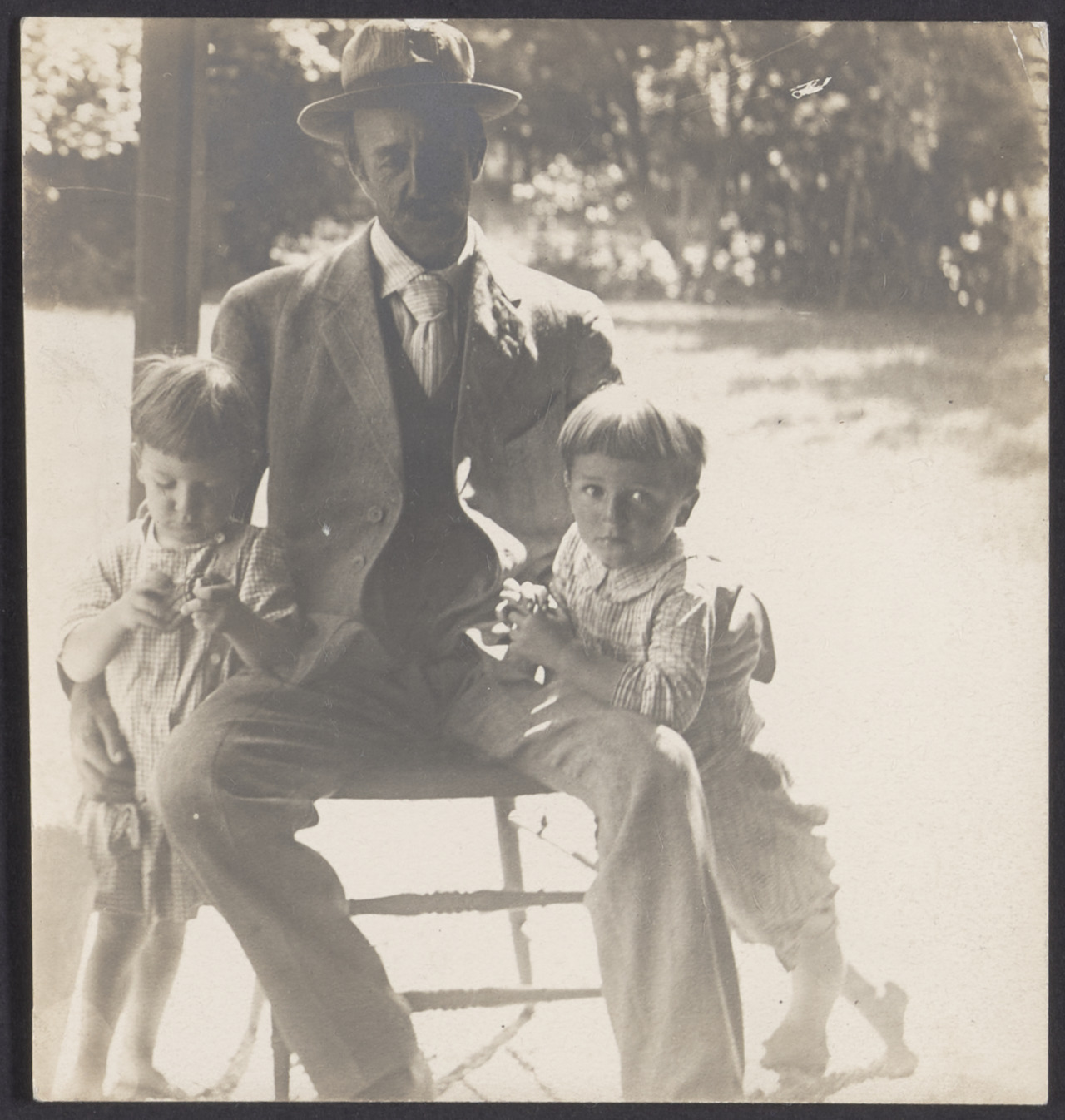 Two photographs of Joseph Clark Shinn and his two sons, Joseph Jr. and Allen., 1911 (Internet Archive)