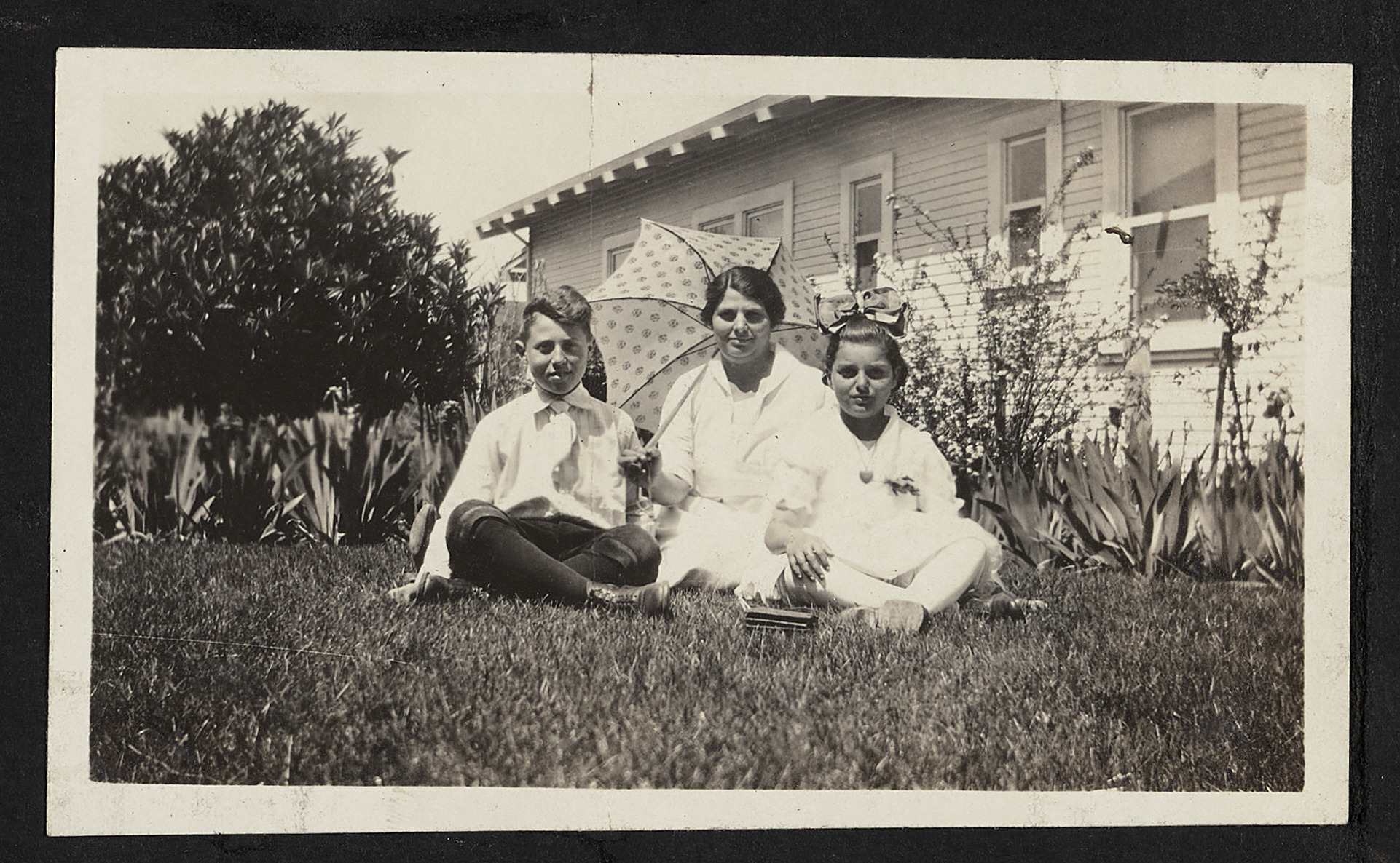 Kalis family in garden, Eagle Rock, circa 1920, 1920 (Internet Archive)