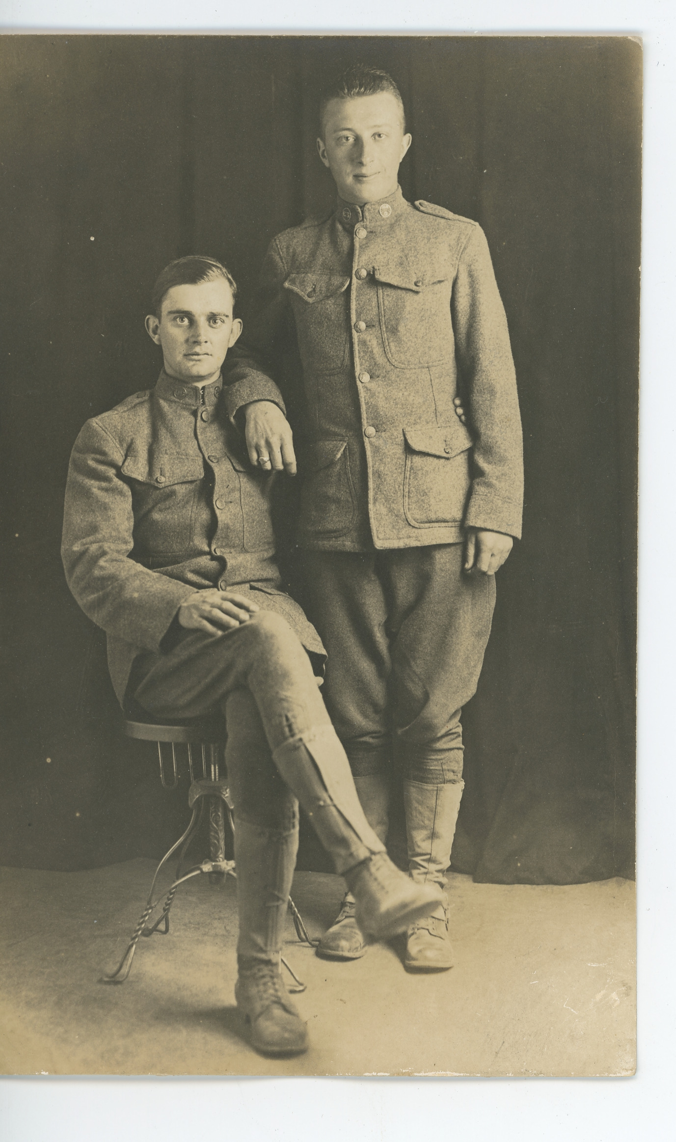 People: Bill Bird in WWI American uniform and friend, 1917~ (World War I), 1917 (Internet Archive)