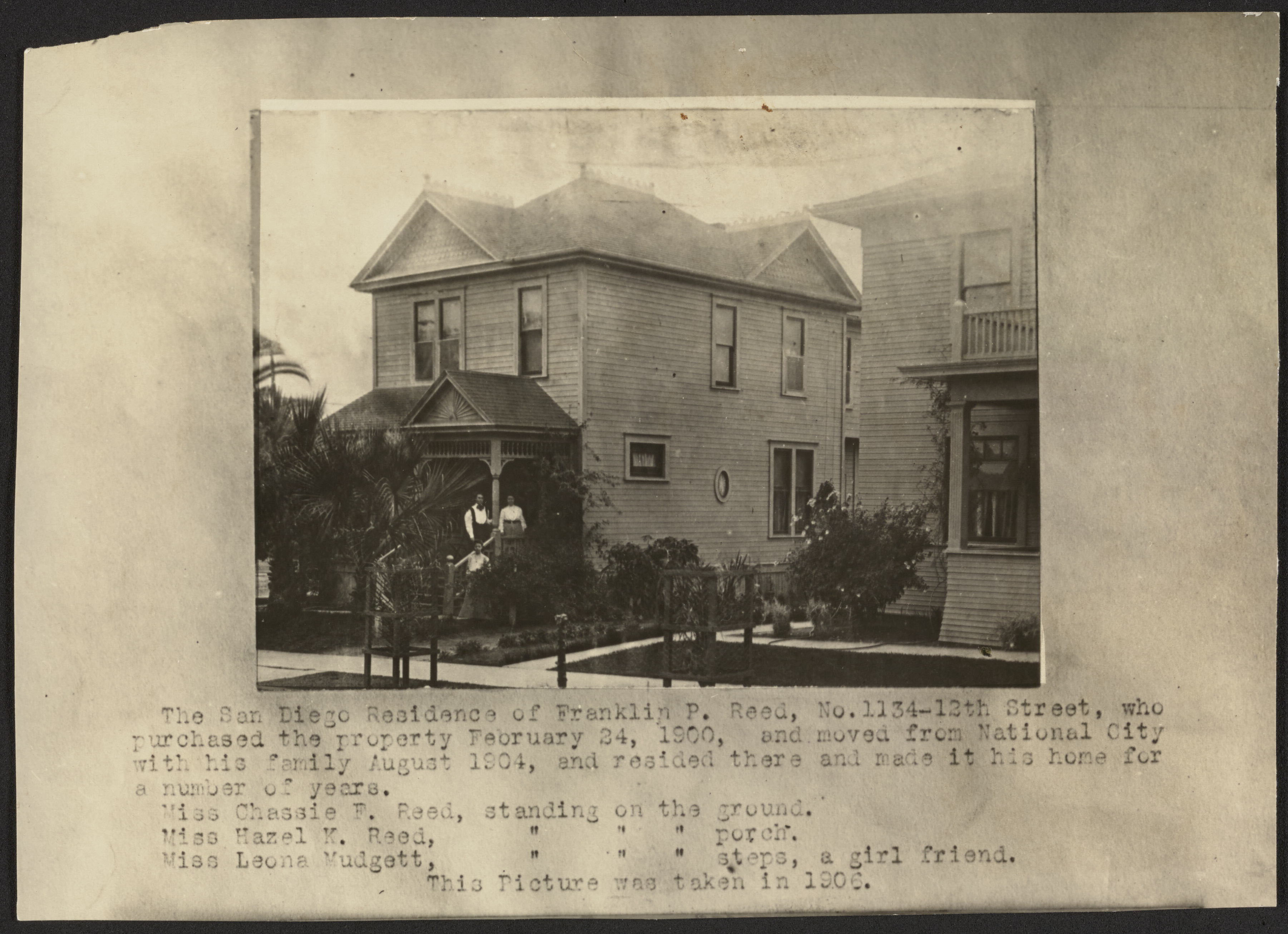 Reed Family #5 S.D. home of F.P., 1906 (Internet Archive)