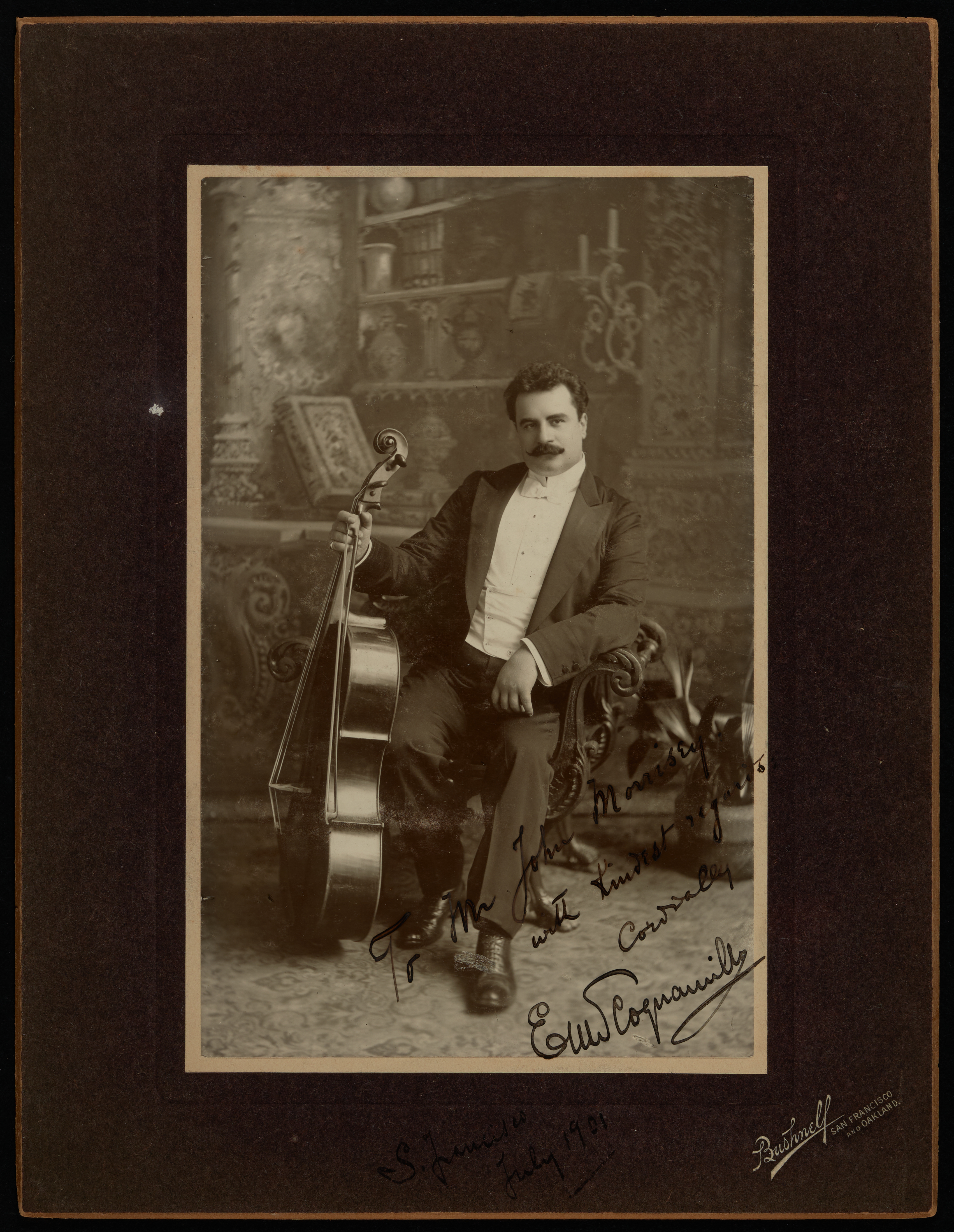 Portrait of cellist Enrico Mario Scognamillo, 1901 (Internet Archive)