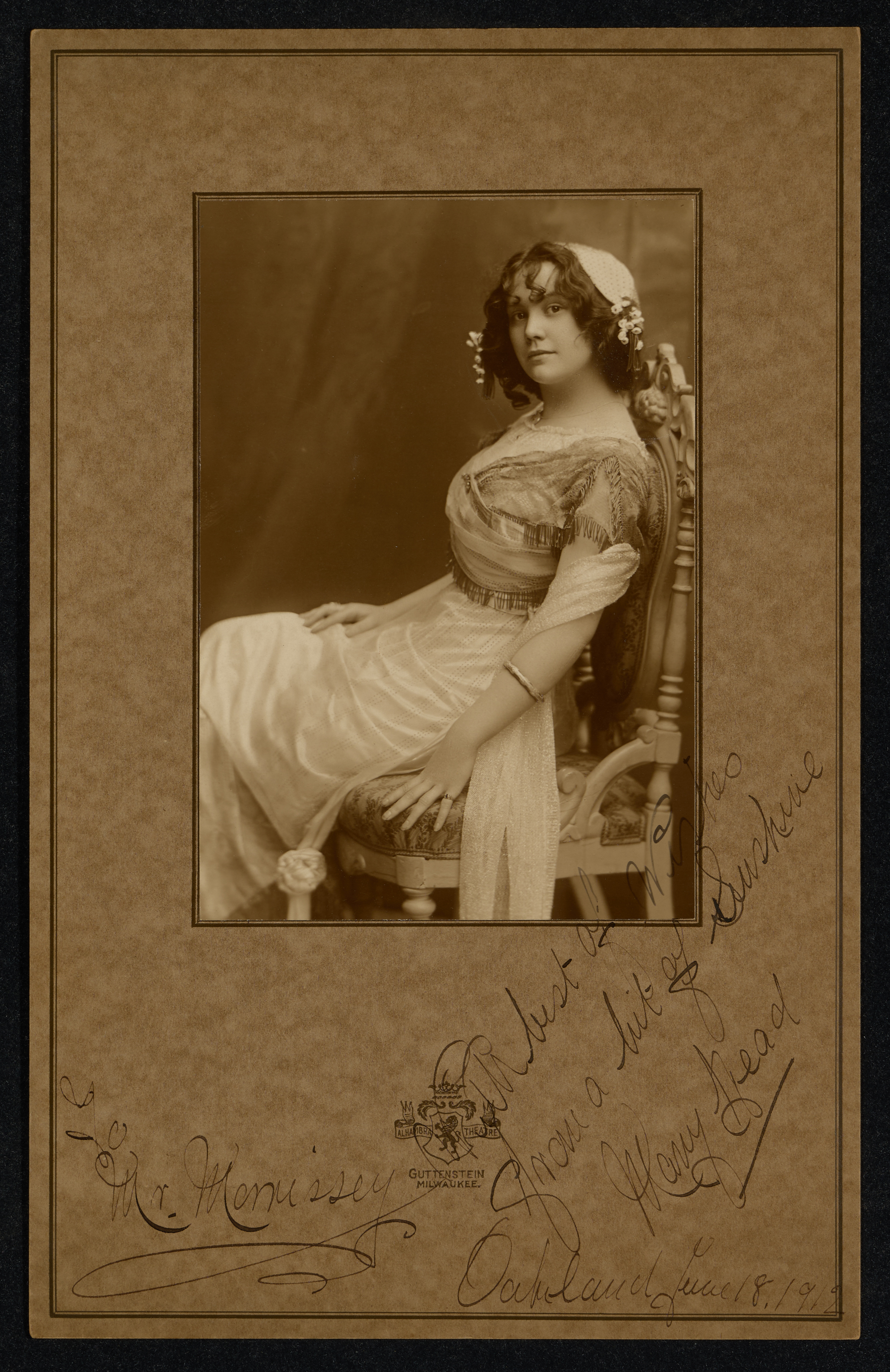 Portrait of Mary Nead (?), 1912 (Internet Archive)