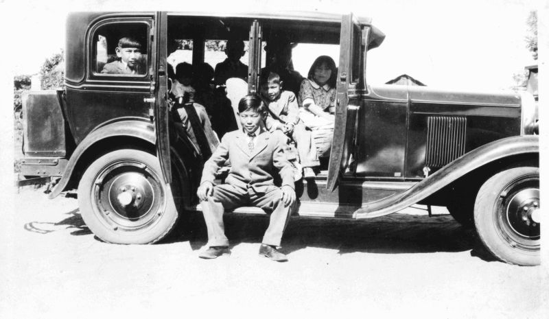 Shimasaki family with new 1930 Chevrolet, 1930 (Internet Archive)