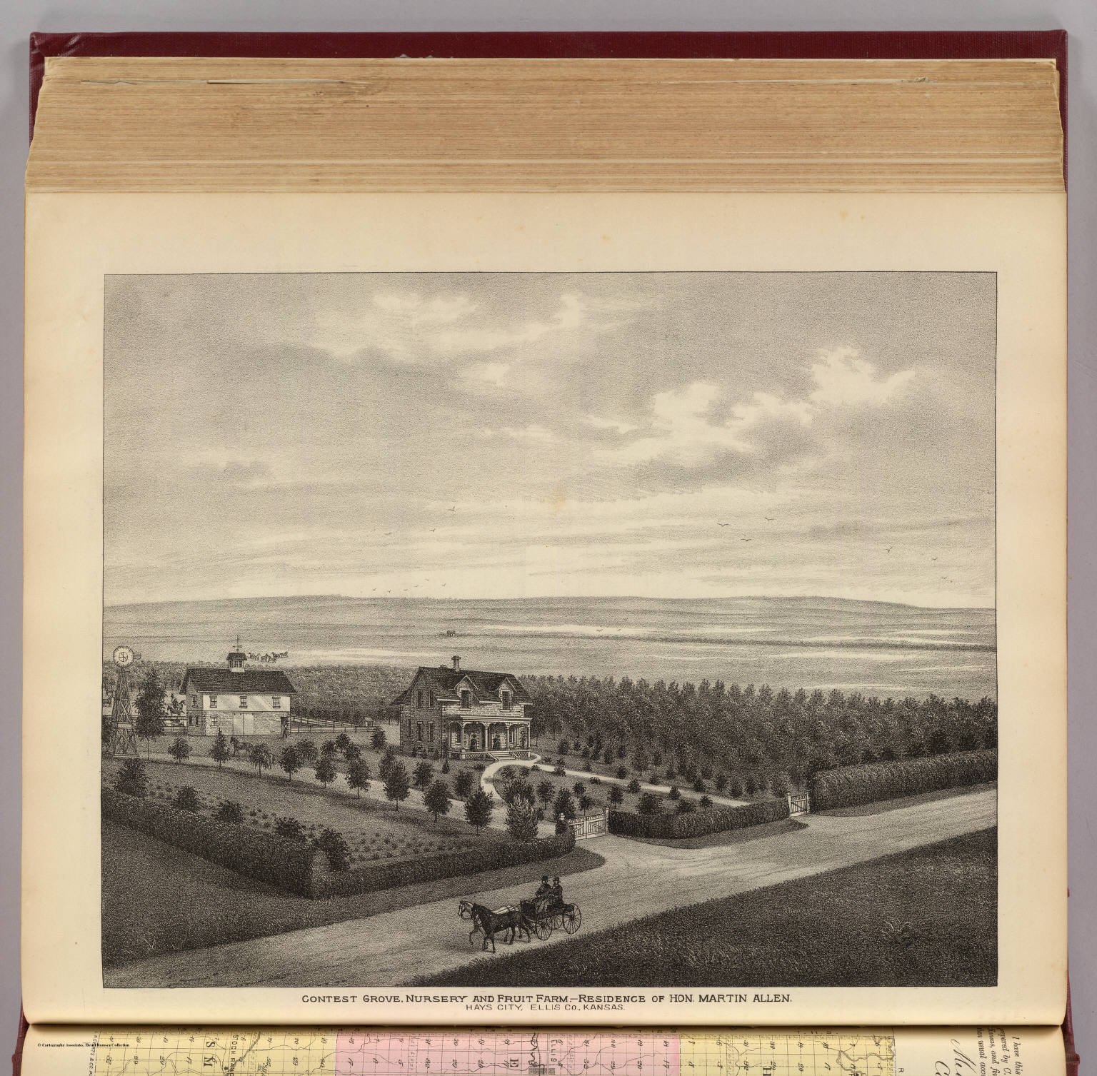 Contest Grove, nursery and fruit farm-residence of Hon. Martin Allen. Hays City, Ellis Co., Kansas. (L.H. Everts & Co., publishers, Philadelphia, Pa., 1887) (Civil War), 1887 (Internet Archive)