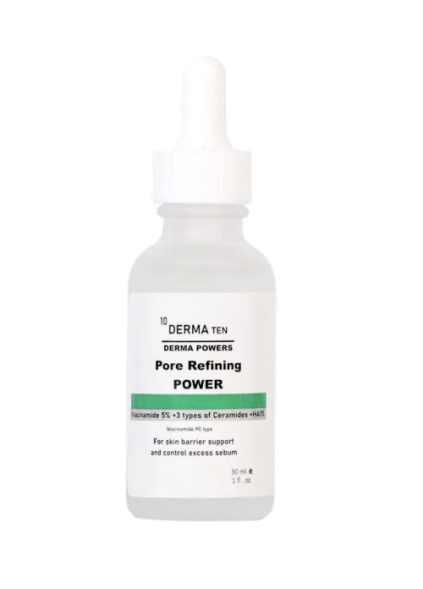 DERMA TEN ديرما تن سيروم تنقية المسام الفعال، نياسيناميد ٥٪ + حمض الهيالورونيك + ٣ أنواع من السيراميدات لـ مل