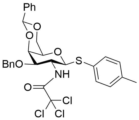 Structure of 3-O-benzyl-4,6-O-benzylidene-2-deoxy-1-p-methylphenylthio-2-trichloroacetamido-beta-D-galactopyranoside