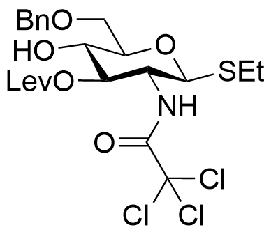 Structure of Ethyl 6-O-benzyl-3-O-levulinoyl-2-deoxy-2-N-trichloroacetamidothio-beta-D-glucopyranoside