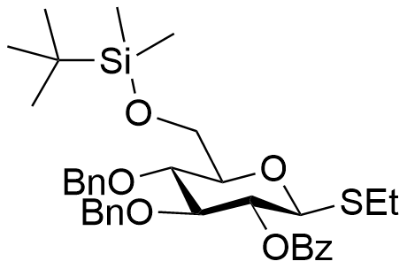 Structure of Ethyl 2-O-benzoyl-3,4-di-O-benzyl-6-O-t-butyldimethylsilyl-1-thio-beta-D-glucopyranoside