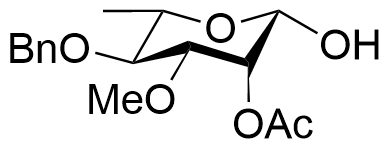Structure of 2-O-Acetyl-3-O-methyl-4-O-benzyl-L-rhamnopyranose