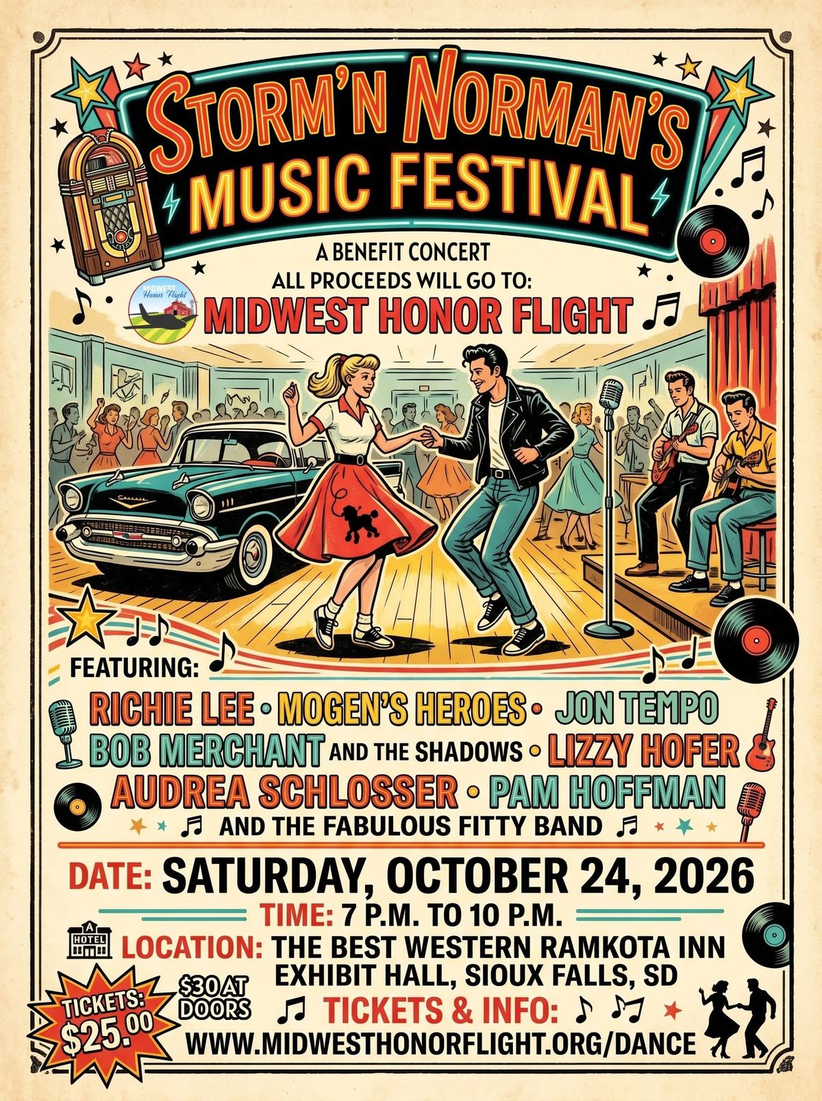 Storm'n Norman's 50s Rock-n-Roll Music Festival & Dance (Midwest Honor Flight benefit)