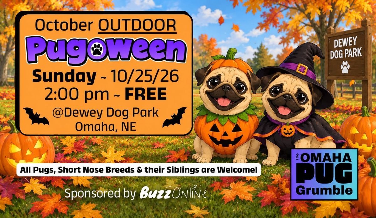 Pugoween — October Outdoor Pug Party at Dewey Dog Park