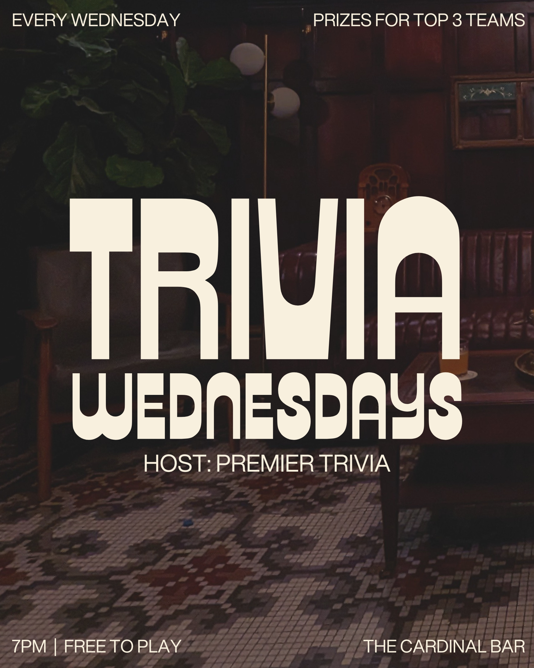 Trivia Wednesdays at The Cardinal Bar (Nov 4)