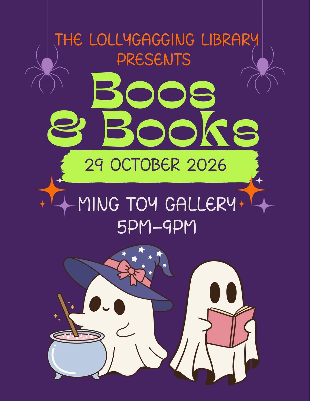 Boos & Books: bookish pop-up at Ming Toy Gallery (Lollygagging Library)