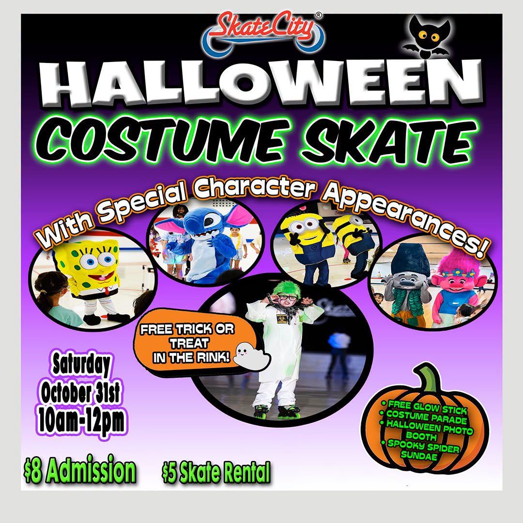 Halloween Costume Skate & character party at Skate City