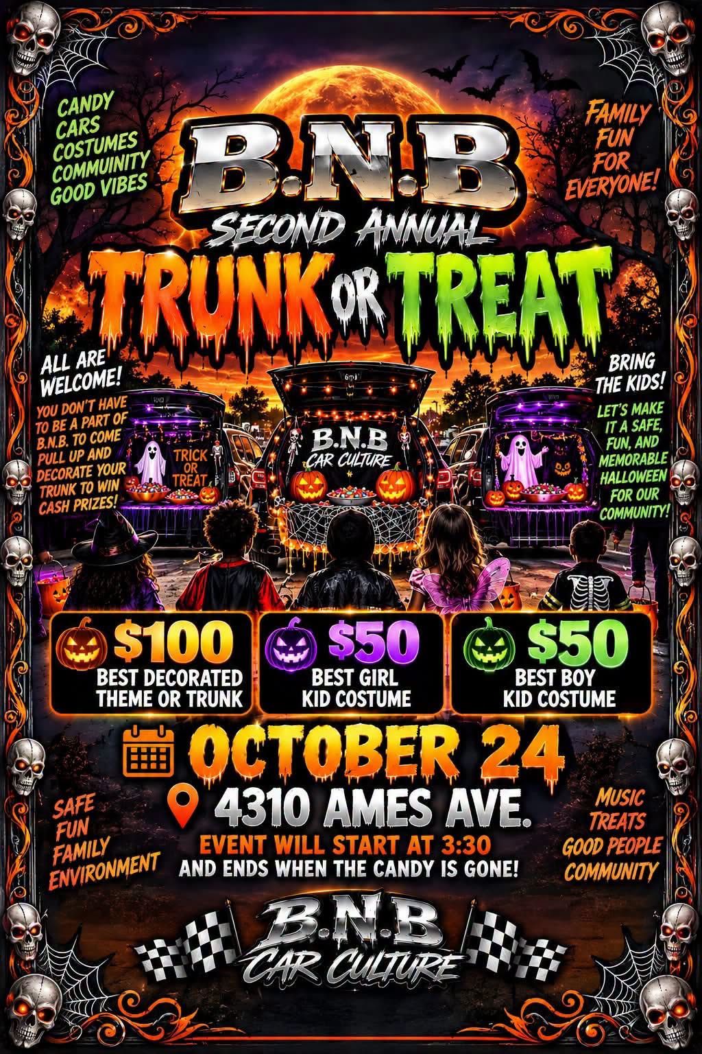 B.N.B car culture second annual trunk or treat