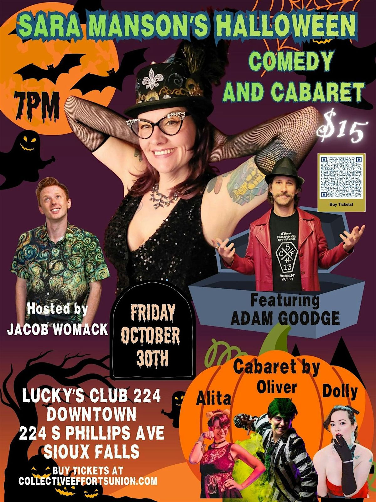 Sara Manson's Halloween Comedy & Cabaret at Lucky's Club 224