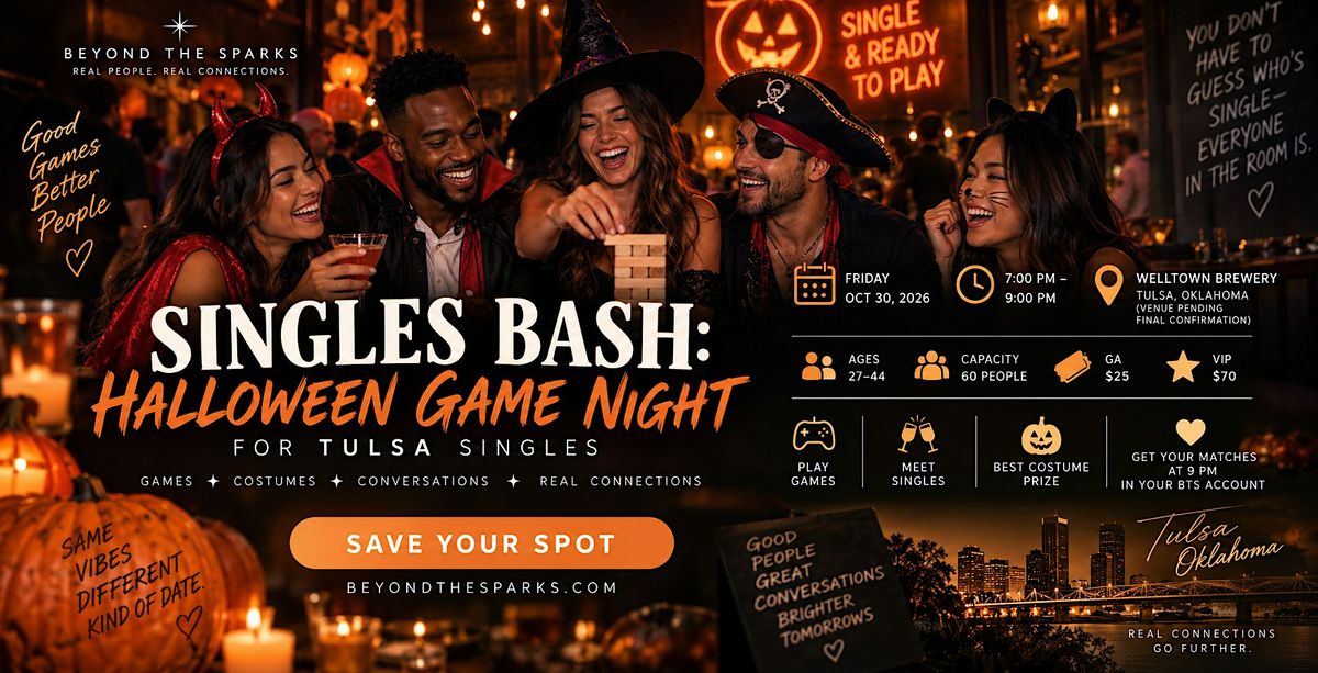 Singles Bash: Halloween Game Night for Tulsa Singles (27–44)