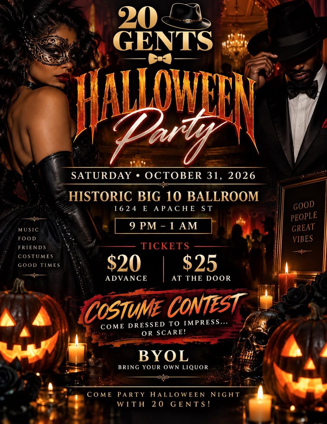 20 Gents Grown & Sexy Halloween Party at Big 10 Ballroom