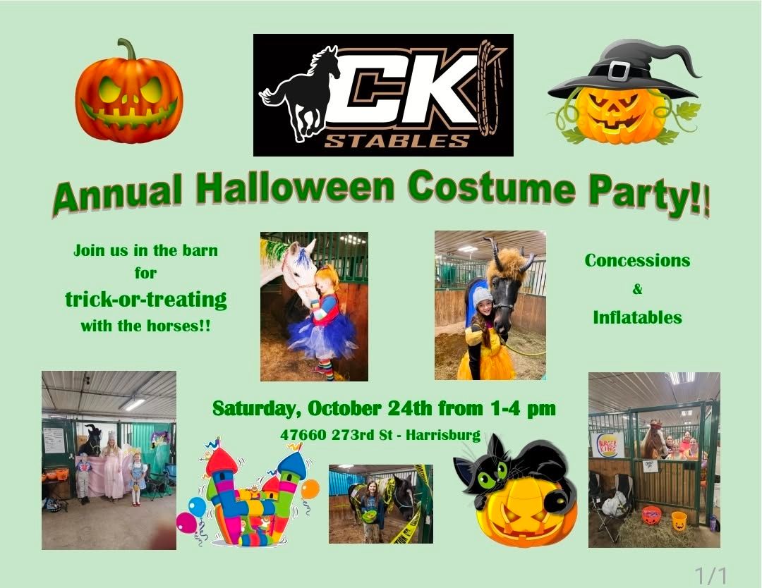 CK Stables Halloween Costume Party — trick-or-treat through the barn