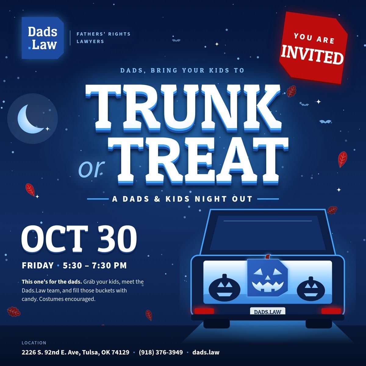 Trunk or Treat at Dads.Law (Dads & Kids)