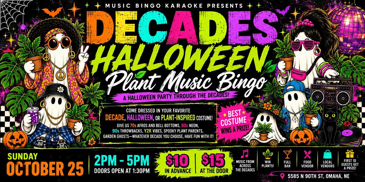 Decades in the Garden: 90s vs 2000s Hip Hop Halloween Plant Music Bingo & Karaoke