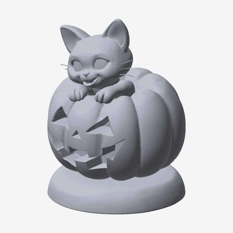 Cat in a Jack-o'-Lantern