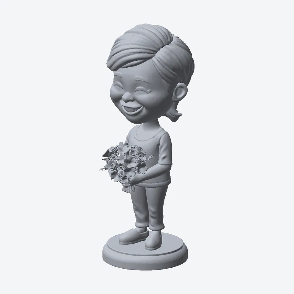 Mom With Flowers Bobblehead