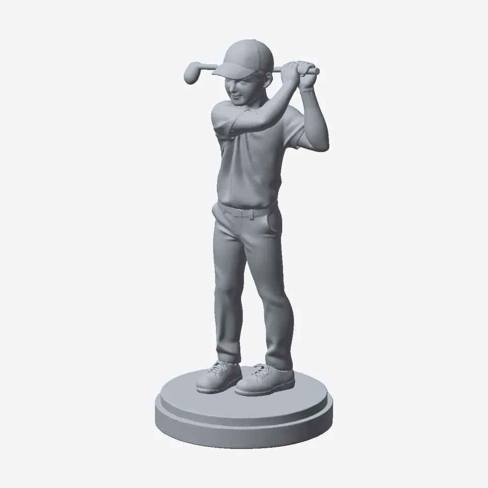 Golfer Mid Swing