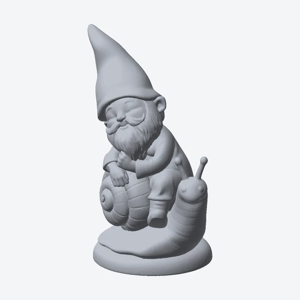 Little Gnome Riding a Snail