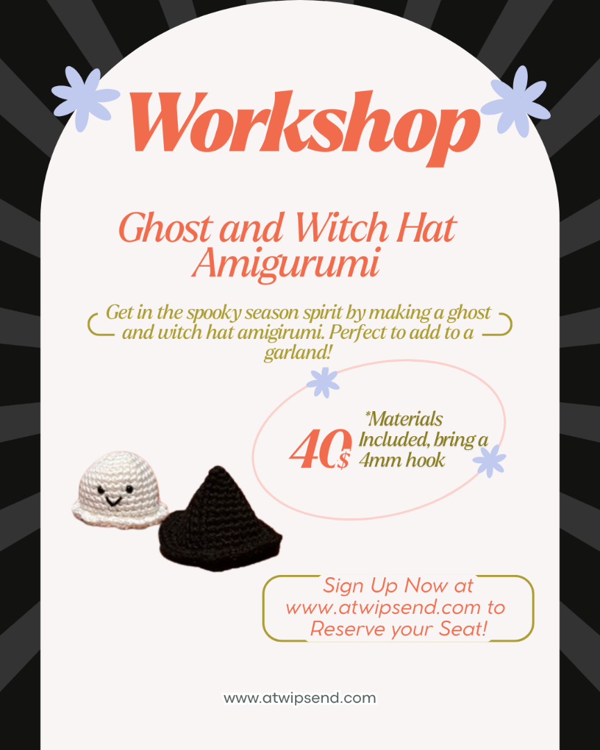 👻🧙 Ghost & Witch Hat Amigurumi Workshop | September 4, 5:00pm
