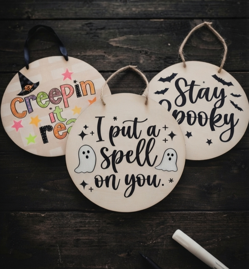 Fang-tastic Fonts & Spooky Signs: Pointed Pen Calligraphy & Halloween Door Hangers